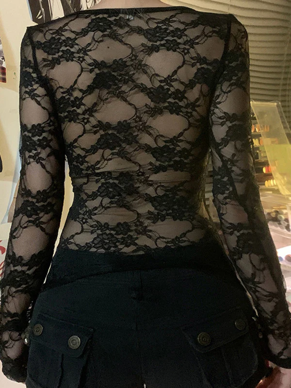 Lace-Trimmed Long Sleeve - Image 2