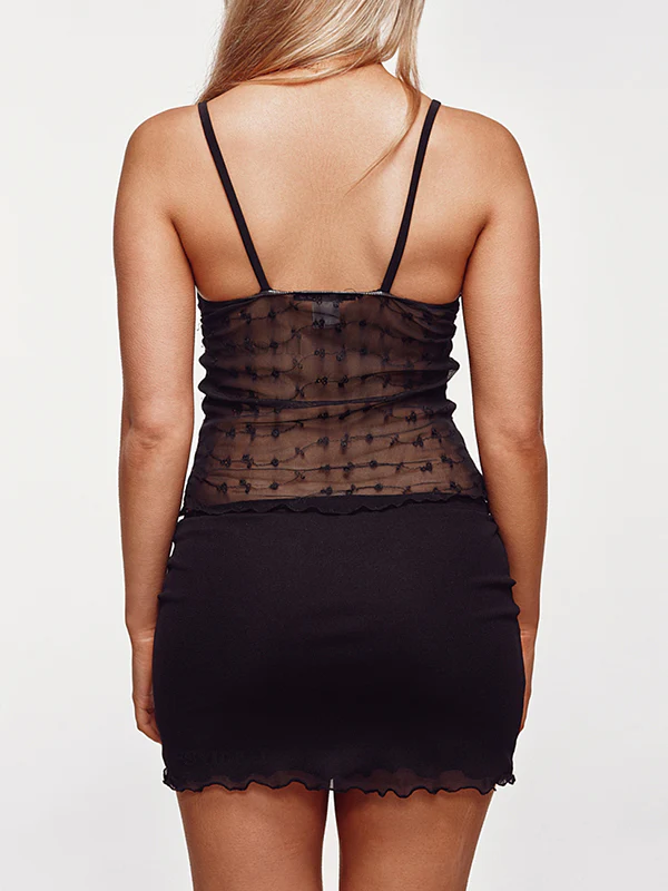Lace V Neck Backless Slim Cami Top - Image 11