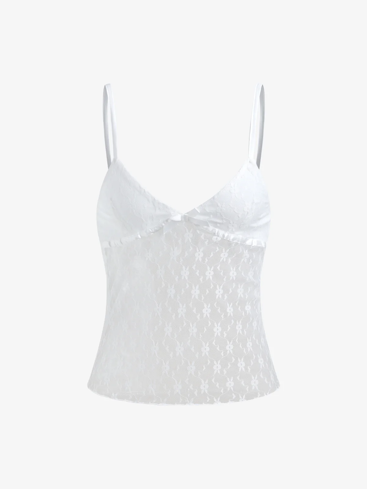 Lace V Neck Backless Slim Cami Top - Image 4