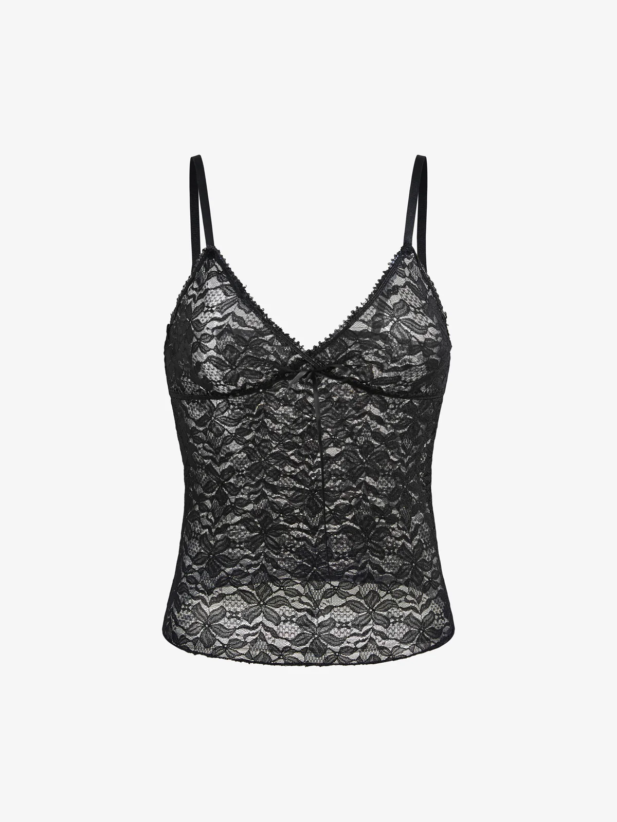 Lace V Neck Bow Tie Up Cami Top