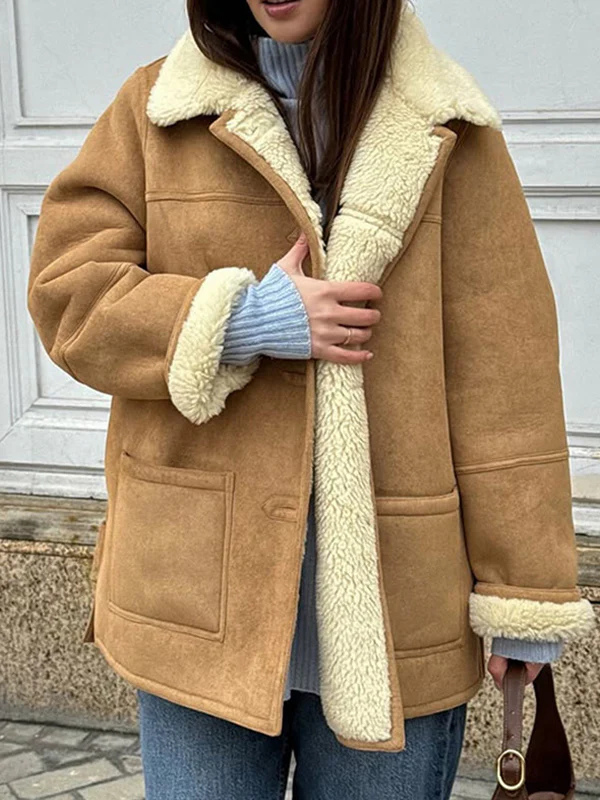 Lapel Suede Coat