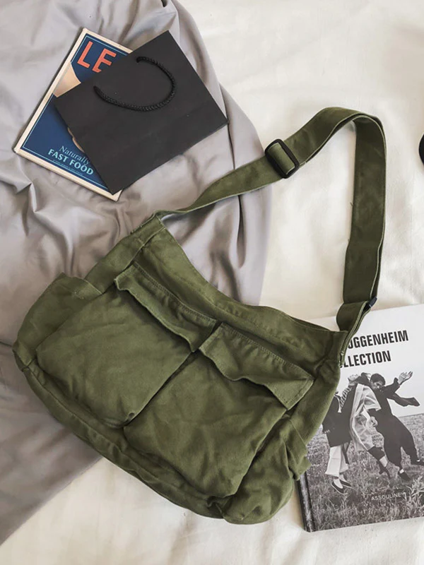 Large Canvas Satchel Bag - Image 12