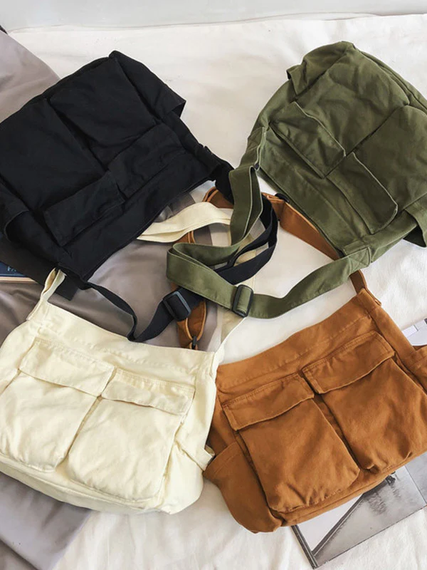Large Canvas Satchel Bag - Image 5
