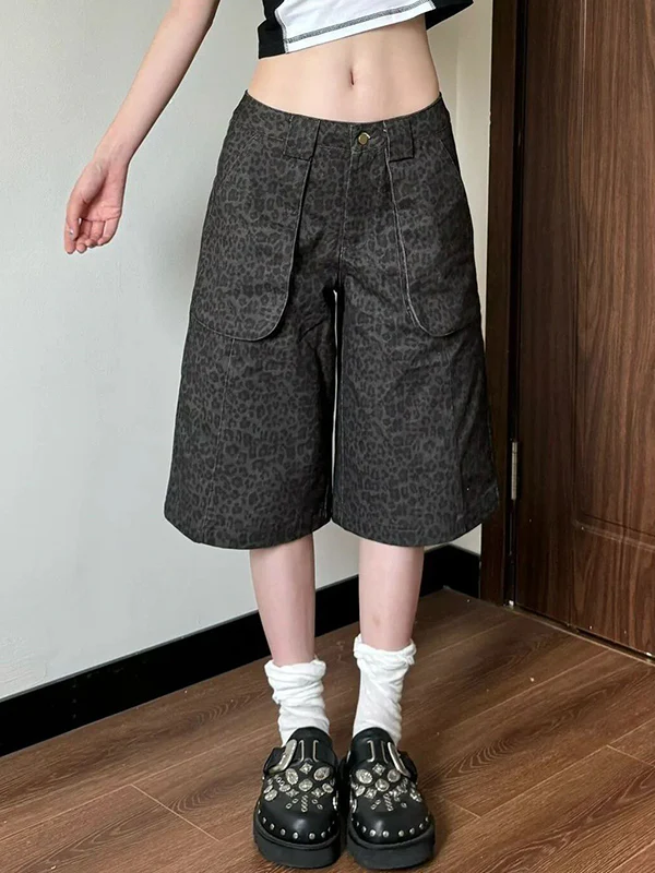 Leopard Print Sevens Denim Shorts - Image 2