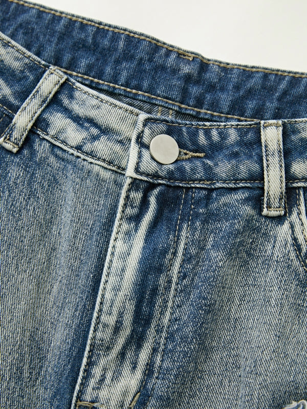 Letter Patch Faded Boyfriend Jeans - Image 12