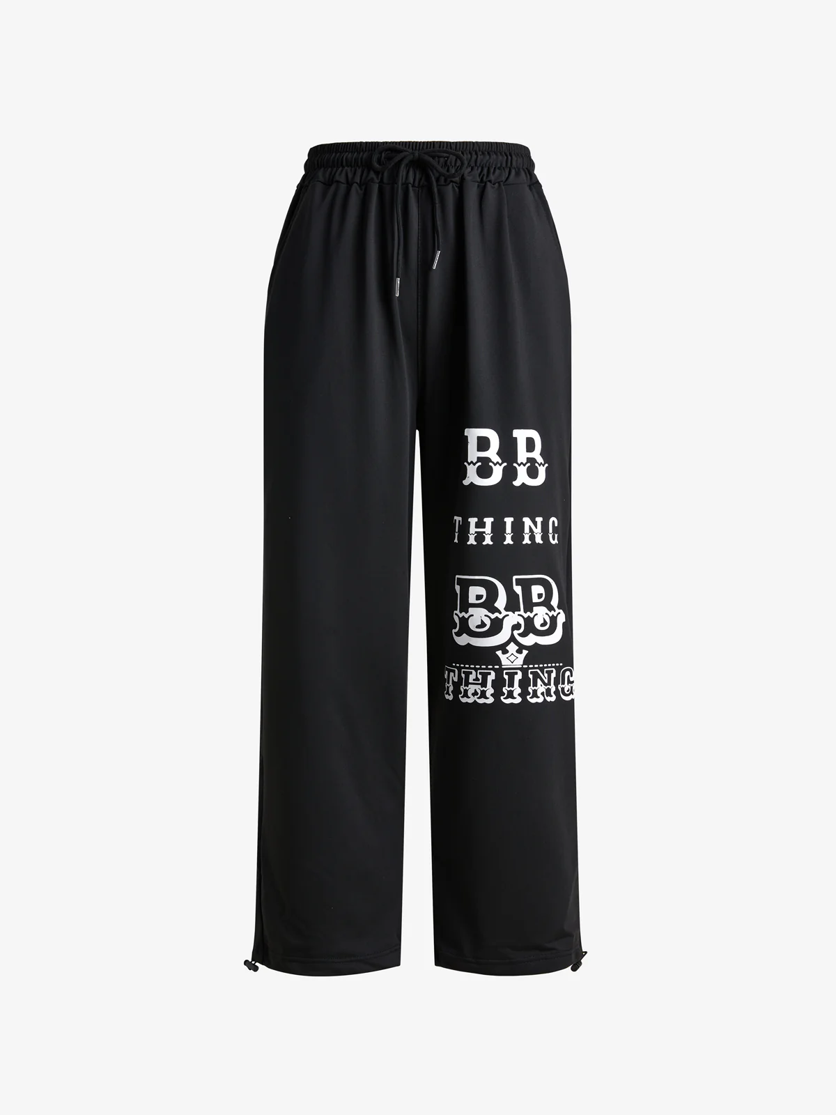 Letter Print Bound Feet Loose Sweatpants