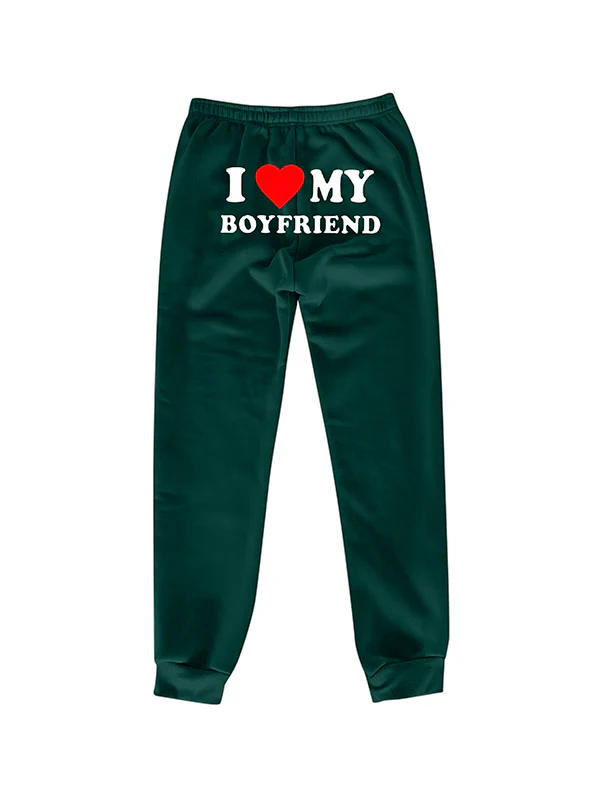 Letter Print Bound Feet Sweatpants - Image 2