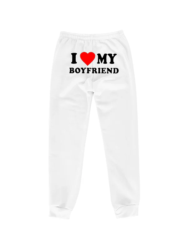 Letter Print Bound Feet Sweatpants - Image 7