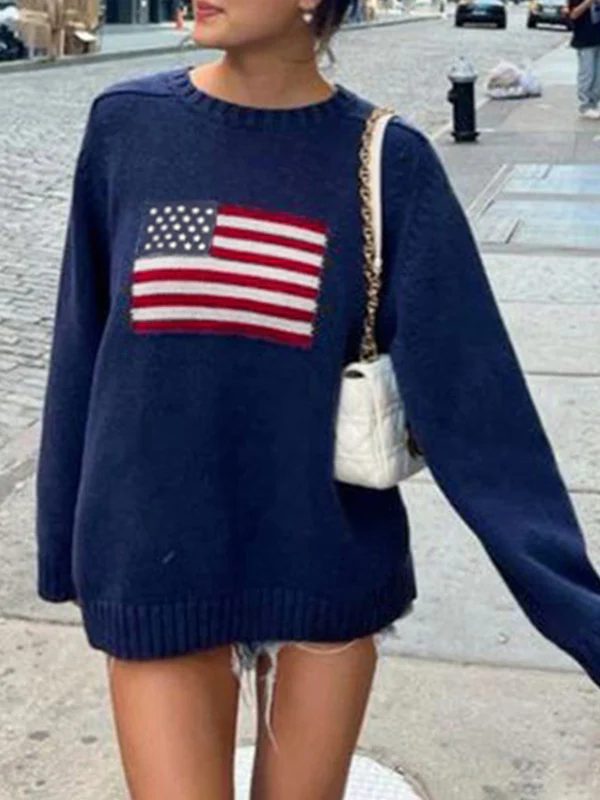 Loose-Fitting Crew Neck Sweaters - Image 2