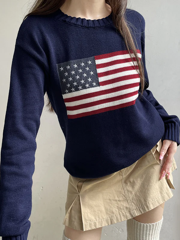 Loose-Fitting Crew Neck Sweaters - Image 3