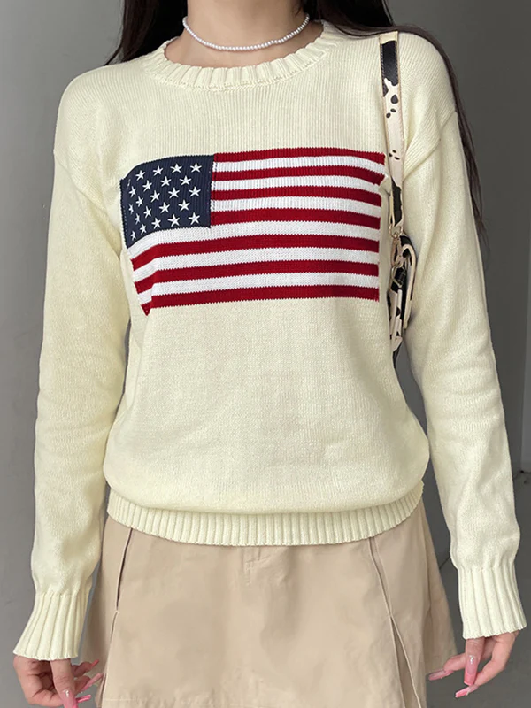 Loose-Fitting Crew Neck Sweaters - Image 4