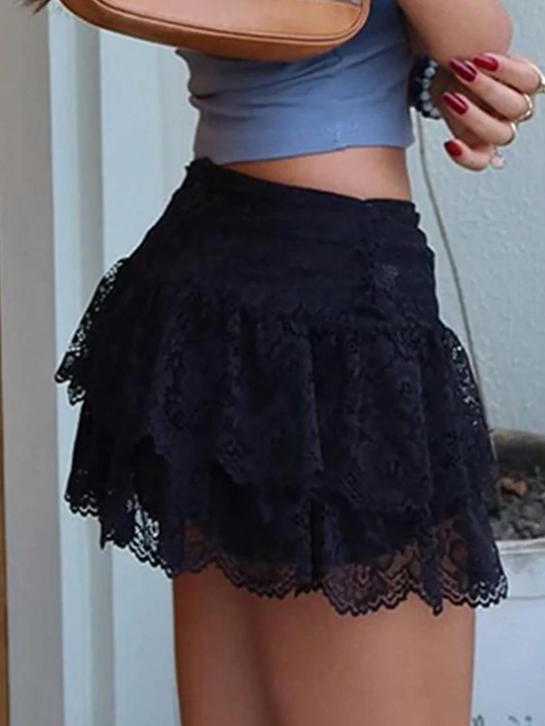 Low-Waist Solid Color Versatile A-Line Mini Skirt - Image 4