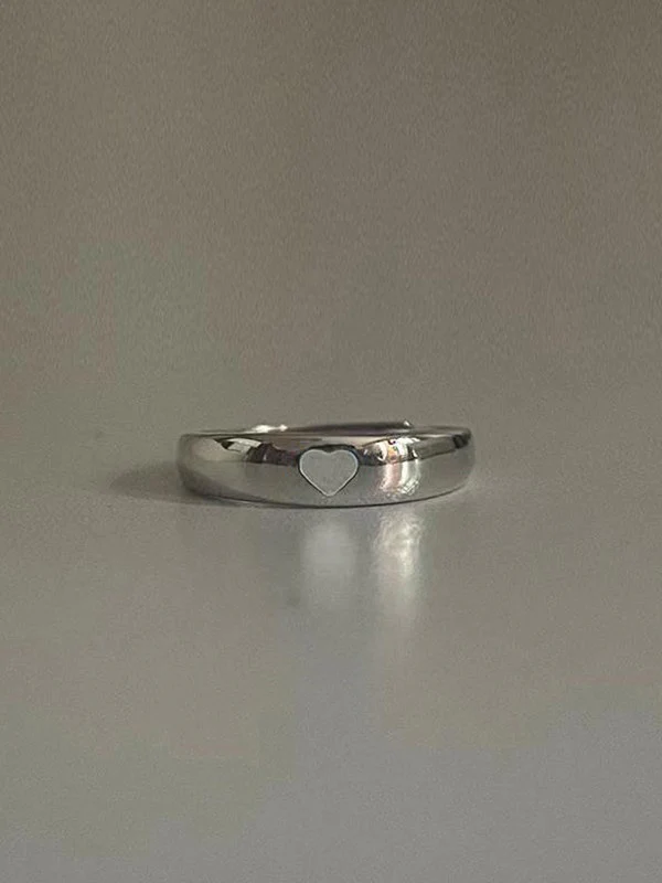 Luminous Heart Pattern Cuff Ring - Image 6