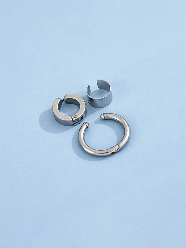 Men's 3pcs Simple Ear Cuff Set - Image 2