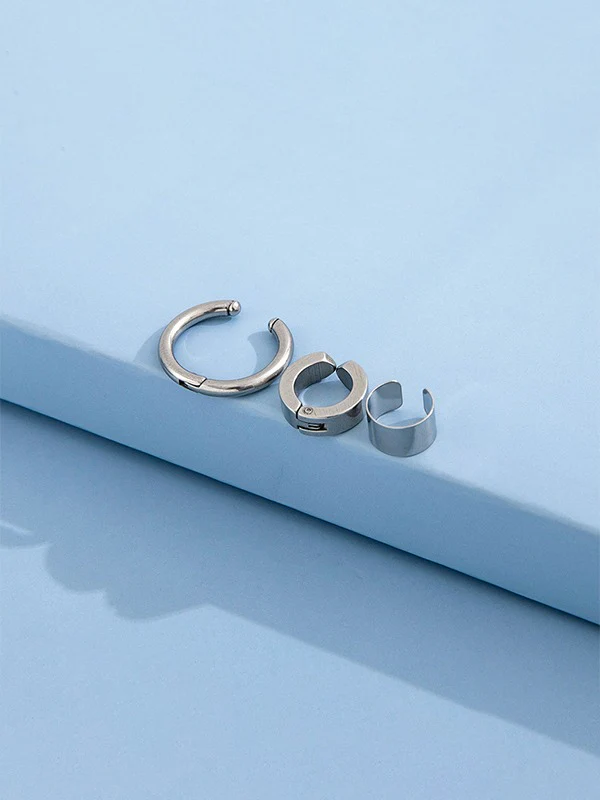 Men's 3pcs Simple Ear Cuff Set - Image 4