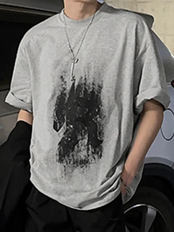 Men's Abstract Print Short Sleeve Tee - Image 3