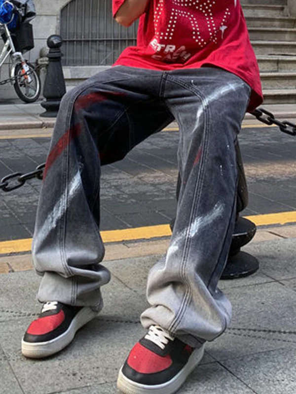 Men's Aged Loose Jeans - Image 3