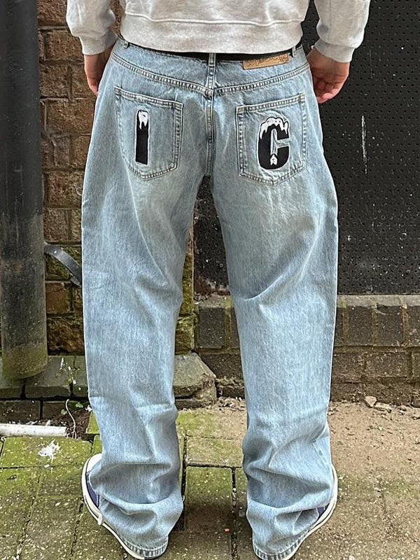 Men's Animal Print Loose Jeans - Image 2