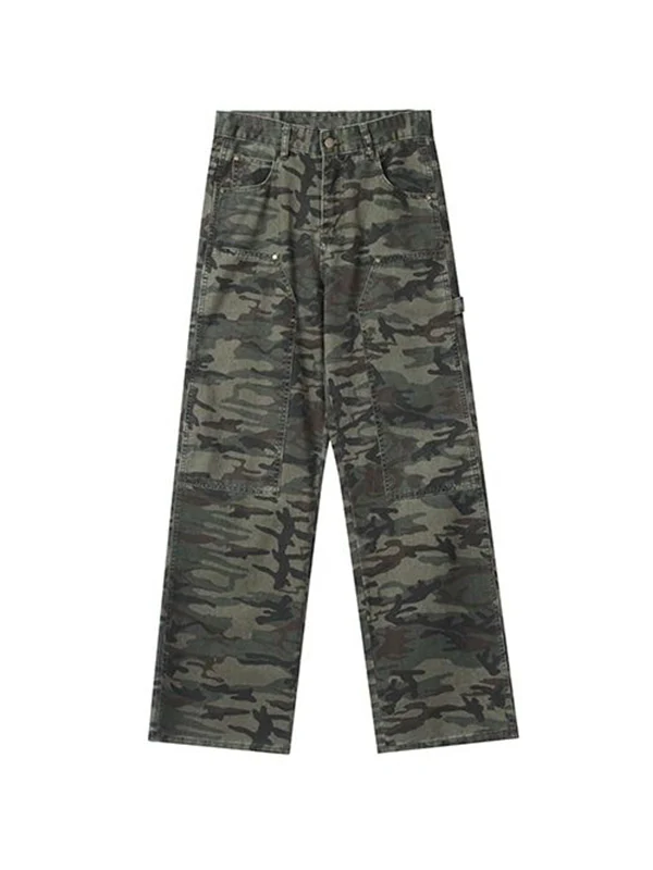 Men's Camo Print Loose Jeans