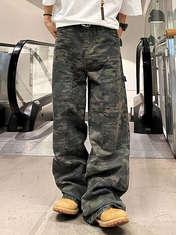 Men's Camo Print Loose Jeans - Image 2