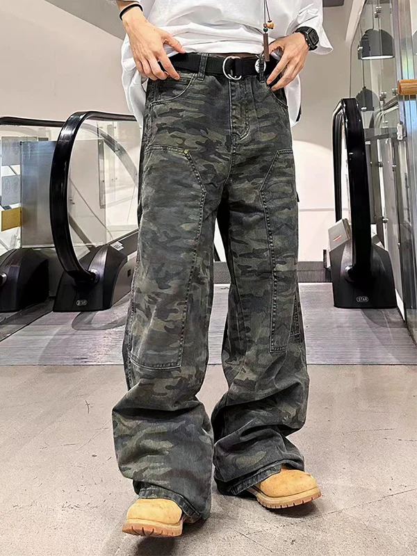 Men's Camo Print Loose Jeans - Image 6