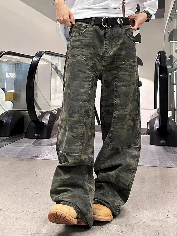 Men's Camo Print Loose Jeans - Image 7