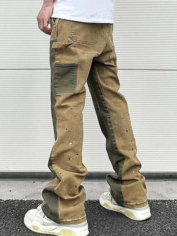 Men's Colour Block Loose Jeans - Image 3