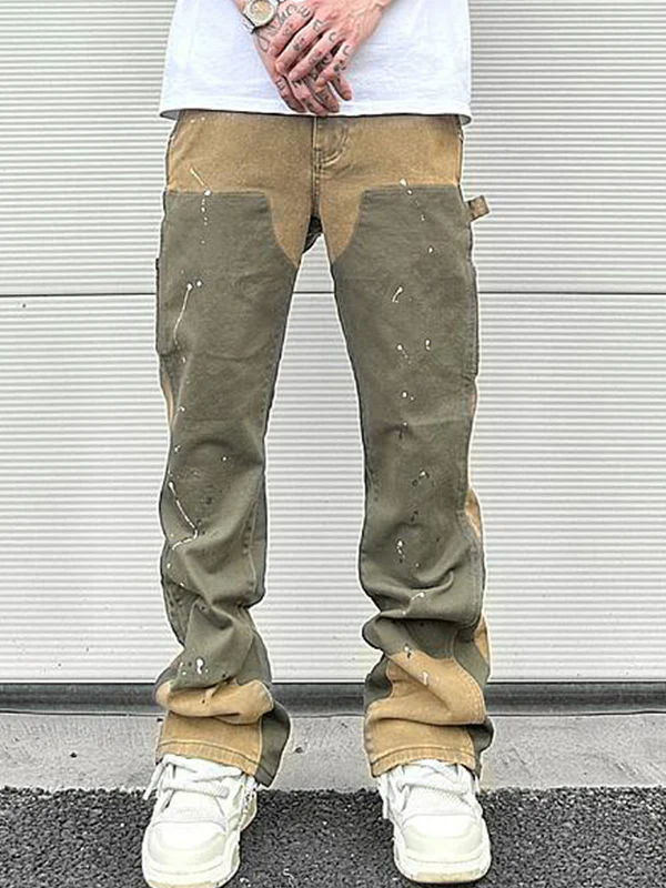 Men's Colour Block Loose Jeans - Image 5