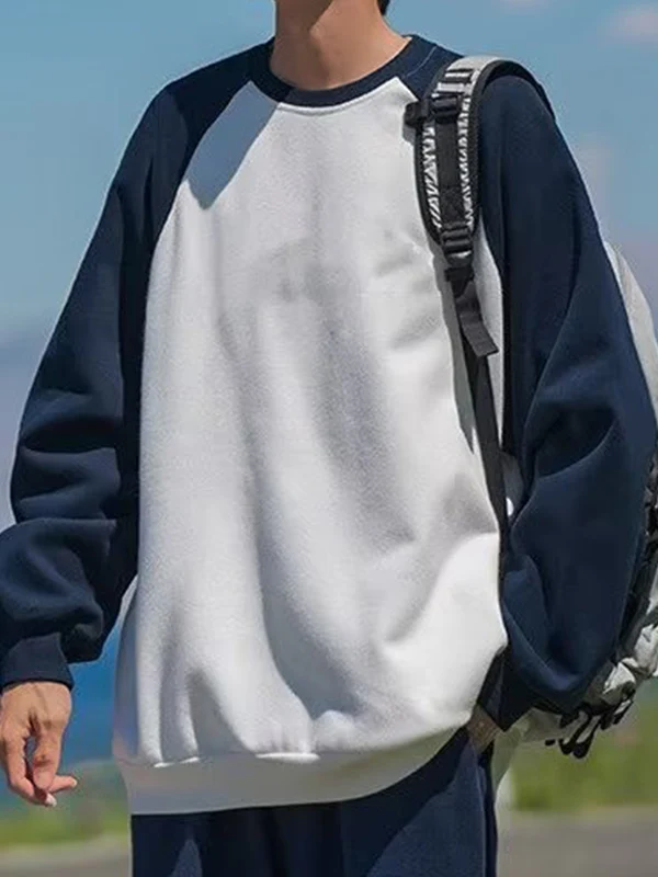 Men's Contrast Color Raglan Long Sleeve Tee - Image 2