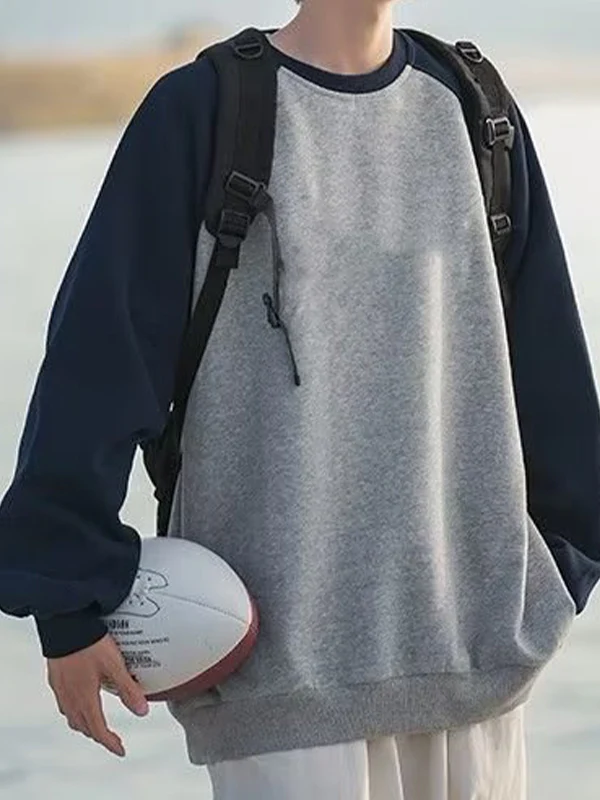 Men's Contrast Color Raglan Long Sleeve Tee - Image 6