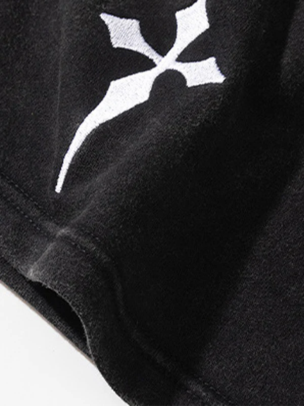 Men's Cross Embroidery Casual Shorts - Image 4