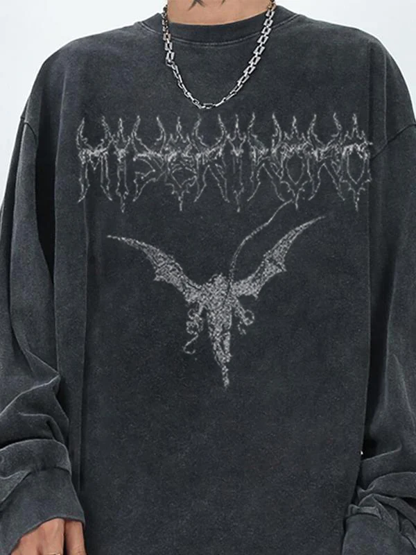 Men's Dark Oversized Long Sleeve Tee - Image 2
