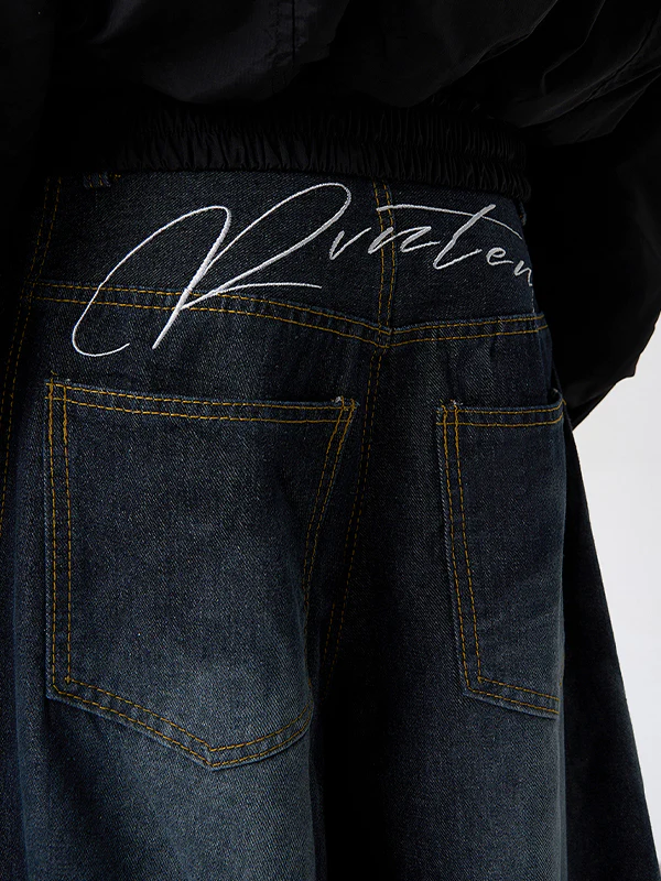 Men's Embroidered Scimitar Cargo Jeans - Image 3