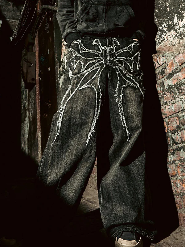 Men's Graphic Print Loose Jeans - Image 3