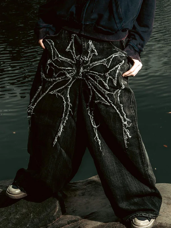 Men's Graphic Print Loose Jeans - Image 4