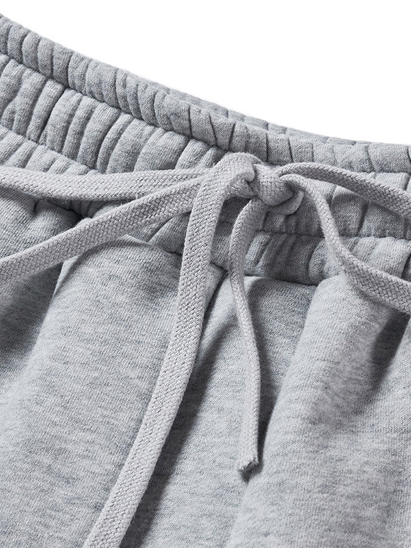 Men's Hip Pop Fleece Solid Color Bound Feet Sweatpants - Image 3