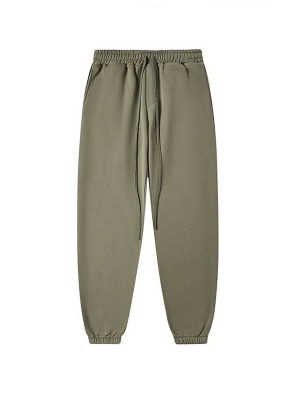 Men's Hip Pop Fleece Solid Color Bound Feet Sweatpants - Image 6