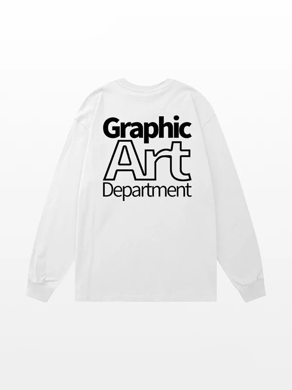 Men's Letter Print Crew Neck Long Sleeve Tee - Image 4