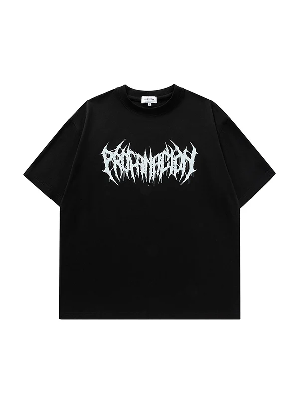Men's Letters Oversized Short Sleeve Tee - Image 6