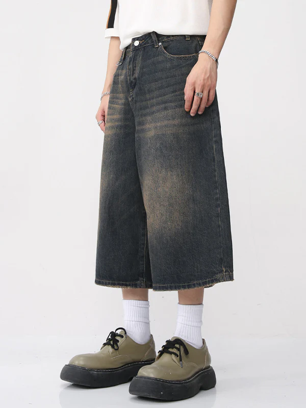 Men'S Loose Wide Leg Flared Cropped Pants Shorts - Image 11