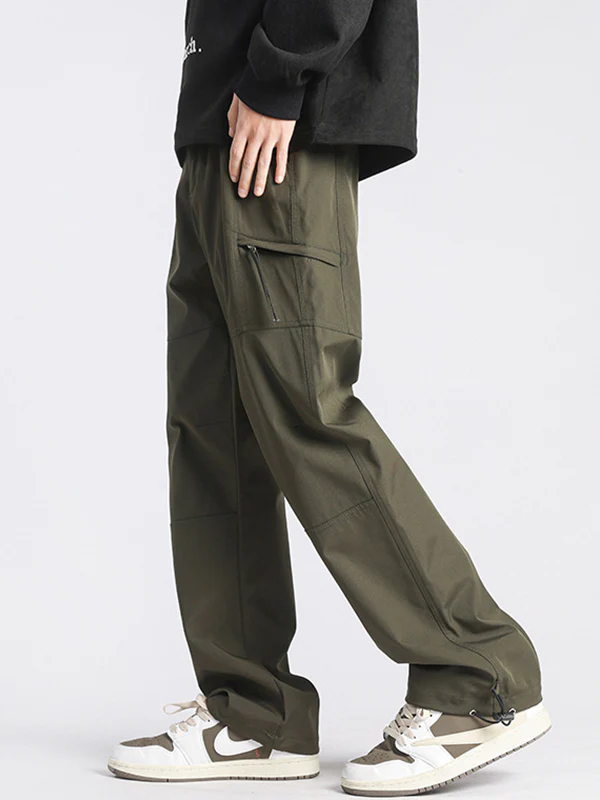 Men's Plain Casual Straight Cargo Pants - Image 11