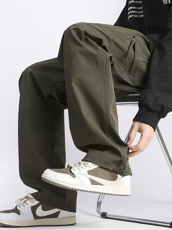 Men's Plain Casual Straight Cargo Pants - Image 12
