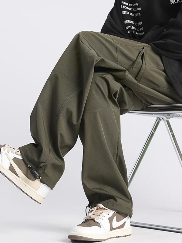 Men's Plain Casual Straight Cargo Pants - Image 4