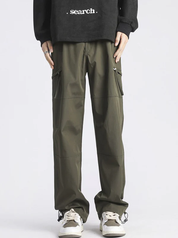 Men's Plain Casual Straight Cargo Pants - Image 8