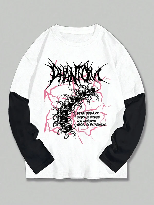 Men's Retro Print Oversized Long Sleeve Tee - Image 6