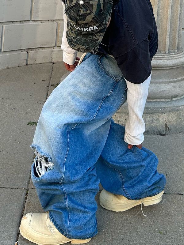 Men's Ripped Loose Jeans - Image 2