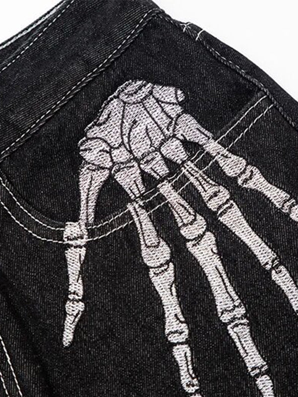 Men's Skull Print Loose Jeans - Image 7
