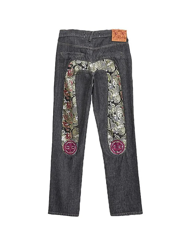 Men's Skull Print Loose Jeans - Image 2