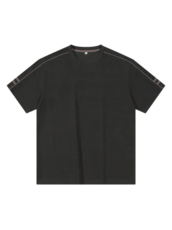 Men's Solid Color Oversized Short Sleeve Tee - Image 10