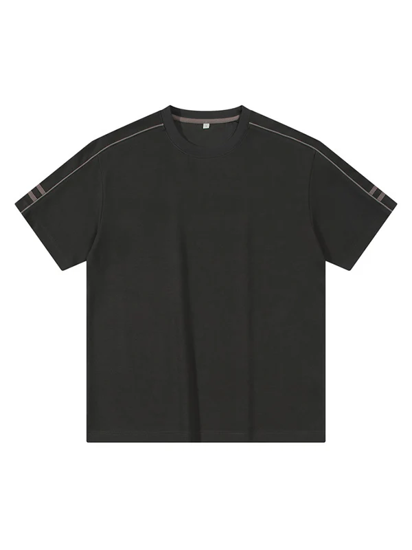 Men's Solid Color Oversized Short Sleeve Tee - Image 9